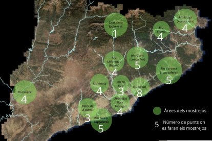 Mapa de los ríos catalanes que estudiara el ACA.