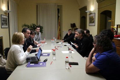 La reunión entre Ordeig y los agricultores.