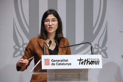 Núria Parlon, consellera de Interior, en rueda de prensa