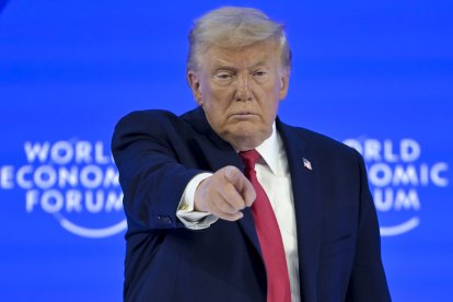 El presidente de los Estados Unidos, Donald Trump, en la reunión anual del Foro Económico Mundial en Davos.