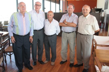 Josep Maria Plana, a la derecha, junto a Jaume Campos, Josep Gil, Fausti Andreu y Jaume Carrasco en 2008.