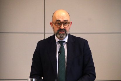 Pedro Marco de la Peña, presidente de Adif, en rueda de prensa