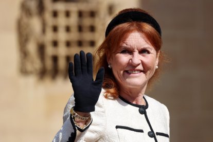 La duquesa de York, Sarah Ferguson, asiste a la misa de Pascua en el Castillo de Windsor, al oeste de Londres, Reino Unido, el 20 de abril de 2025