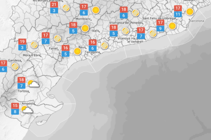 Dimecres 25 de febrer: baixen lleugerament les temperatures al litoral