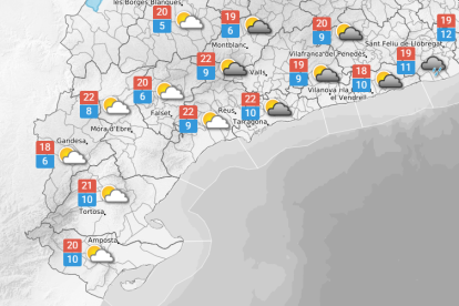 Dilluns 13 d'abril: cel ennuvolat sobretot al matí