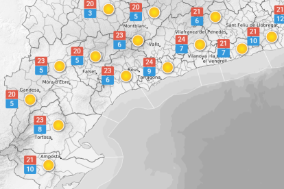 Dimarts 14 d'abril: temperatures en descens