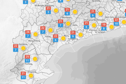 Dimecres 15 d'abril: 25º a les Terres de l'Ebre
