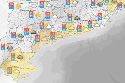 Dissabte 25 de juliol: arribada de núvols a la tarda i avisos de perill meteorològic