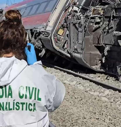 CAptura de vídeo del lugar del accidente de trenes cerca de Adamuz (Córdoba) este lunes.