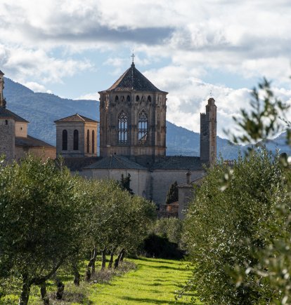 La muralla del monasterio de Santa María de Poblet.