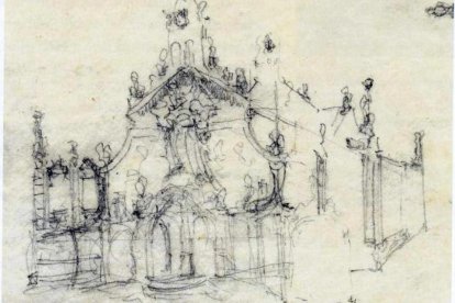 L'esbós de la reforma del Santuari ideada per Gaudí.