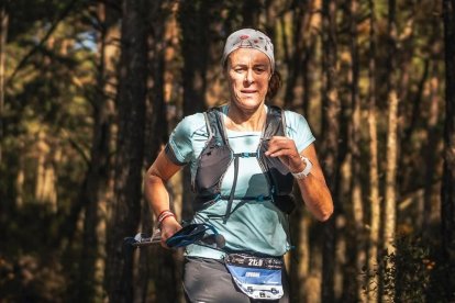 La alpinista vasca Edurne Pasaban, durante un tramo de la segunda edición de la prueba de Prades.