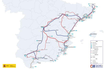 Mapa del Corredor Mediterráneo.