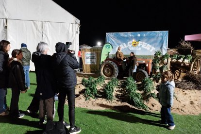 A l'entrada del festival hi ha un photocall dels calçots.