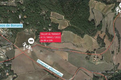 Imagen de las afectaciones que tendrá la carretera. Cedida