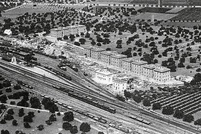 Imagen histórica del barrio ferroviario.
