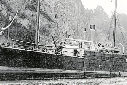 El vapor británico Perim, naufragado el 21 de octubre de 1917 cerca del cabo de Salou.