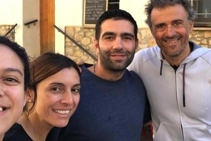 Luis Enrique, en el bar de Capafonts