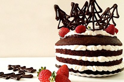 'Christmas cake' de chocolate y nata, una anterior receta navideña de Marta Sanahuja.