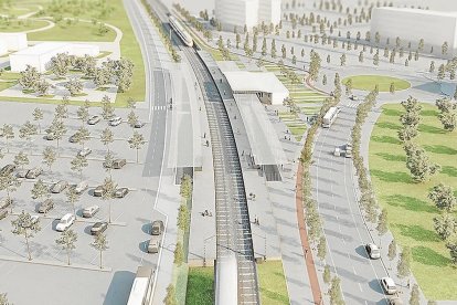 Imagen virtual que simula la apariencia que tendrá la futura estación Reus Sud- Bellissens.