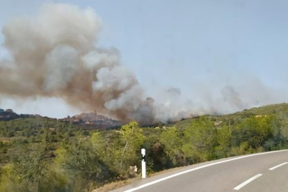 El humo, desde una carretera cercana.