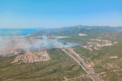 Las llamas se han iniciado en la urbanización del Casalot y han saltado la A-7.