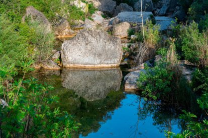 Poza formada por el río.