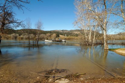 El pas de barca de Garcia, fora de servei.