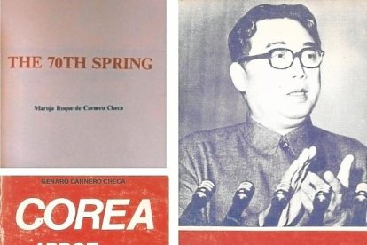 Llibres sobre Corea del Nord, obra de Maria Roqué i el seu marit, Genaro Carnero.
