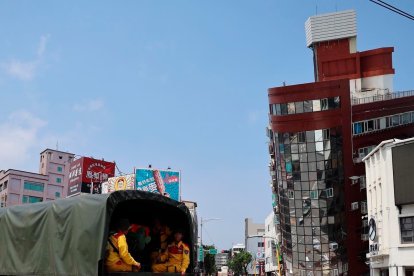 Sureste de Taiwán como consecuencia del terremoto.
