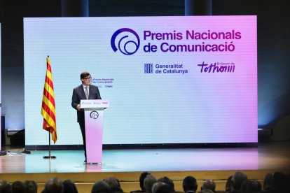 El president de la Generalitat durant el seu discurs als Premis Nacionals de Comunicació, celebrats a Tarragona