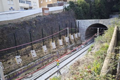 Foto de archivo de las obras en el túnel de Roda de Berà