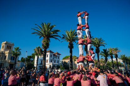 La Colla Vella Xiquets de Valls, durant la seva actuació.