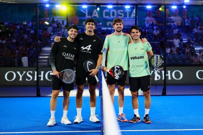 Agustín Tapia, Arturo Coello, Mike Yanguas y Coki Nieto, antes de iniciar su duelo.