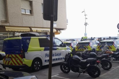 El control policial en el paseo marítimo.
