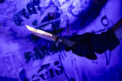 El arma blanca intervenida durante un registro.