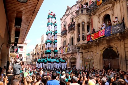 5d9f dels Castellers de Vilafranca en la segona ronda de la diada de l'Arboç.