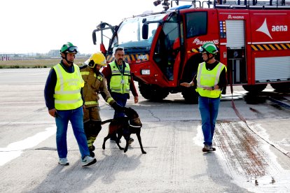 Imagen del simulacro en el aeropuerto de Reus