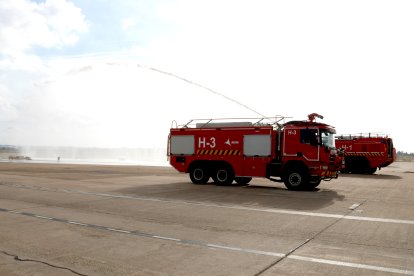 Imagen del simulacro en el aeropuerto de Reus
