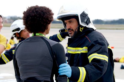 Imagen del simulacro en el aeropuerto de Reus