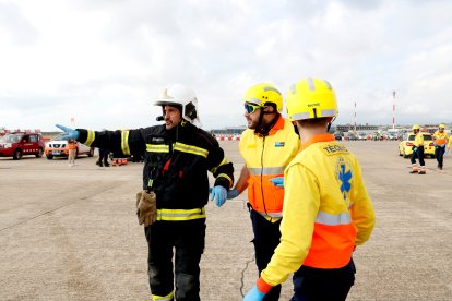 Imagen del simulacro en el aeropuerto de Reus