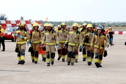 Imagen del simulacro en el aeropuerto de Reus