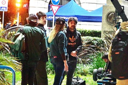 Oriol Paulo, durante el rodaje en Reus.