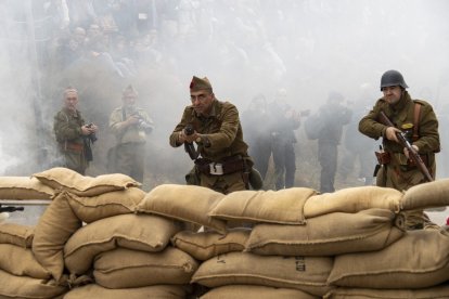 Recreació als carrers de Flix dela Batalla de l'Ebre.