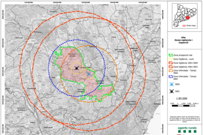 El mapa de peligrosidad elaborado por la Generalitat de Catalunya.