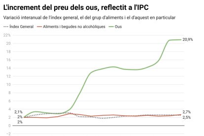 Visualización del incremento del precio de los huevos, reflejado en el IPC