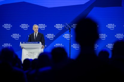 Mark Carney, primer ministro de Canadá, durante su intervención en la reunión anual del Foro Económico Mundial en Davos.