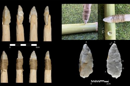 Perforador de cuarzo experimental, enmangado (tipo yuxtapuesto)