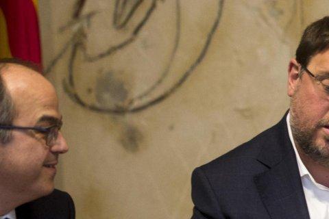 Imagen de archivo de Jordi Turull (i), Oriol Junqueras (c) y Carles Puigdemont (d)