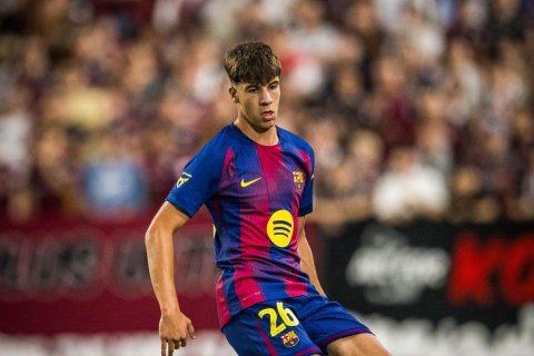 Jofre Torrents en su debut con el Barça.
